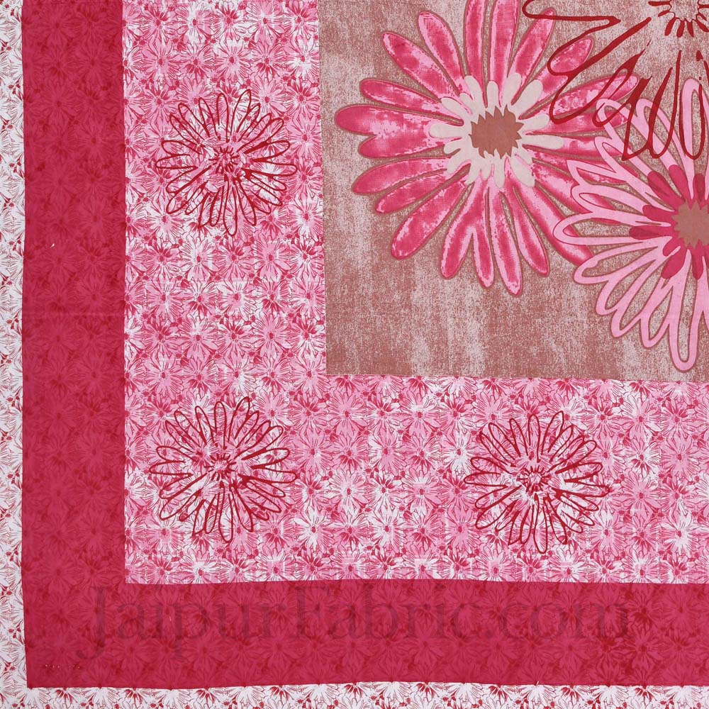 Procian Print Dandellions Pink Pure Cotton King Size Bedsheet