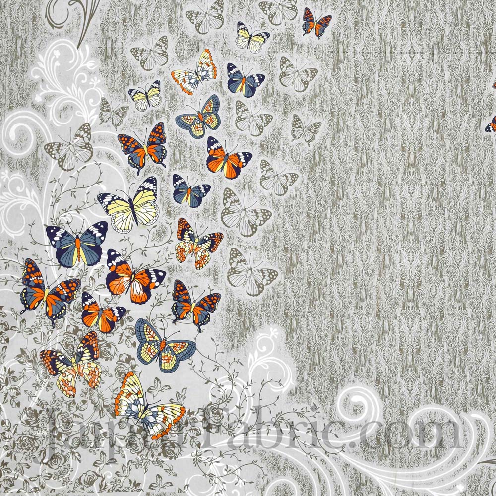 Procian Print Butterflies Green Pure Cotton King Size Bedsheet