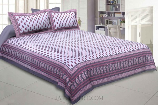 Kacchi Keri Pink Double Bedsheet