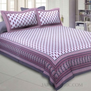 Kacchi Keri Pink Double Bedsheet
