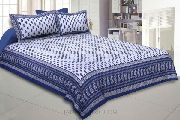 Kacchi Keri Blue Double Bedsheet