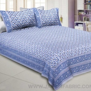 Paisley Petals Blue King Size Bedsheet