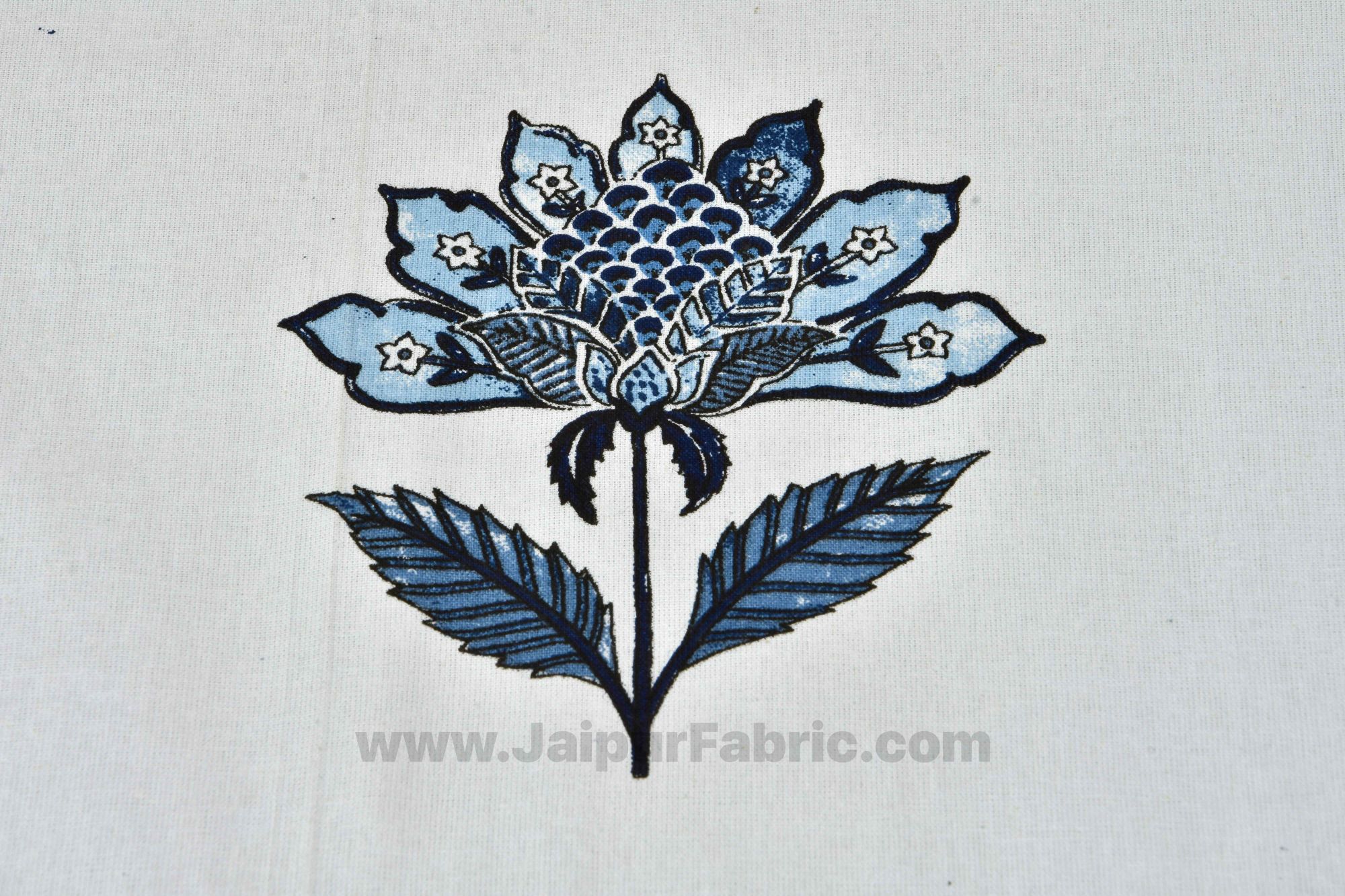 Lovely Lotus Blue Bunch Cotton King Size BedSheet