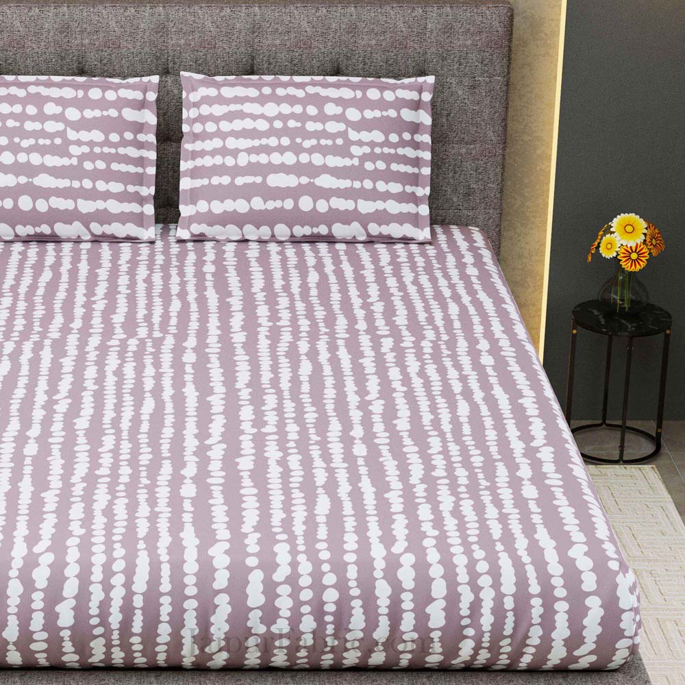 Scattered Pebbles Grey Mauve King Size King Size Double Bedsheet