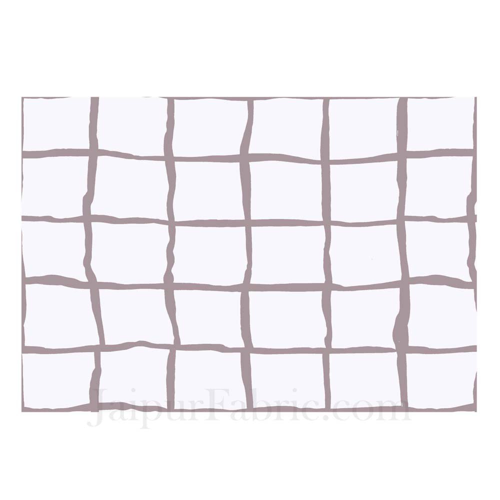 Soothing Squares White Grey King Size Double Bedsheet