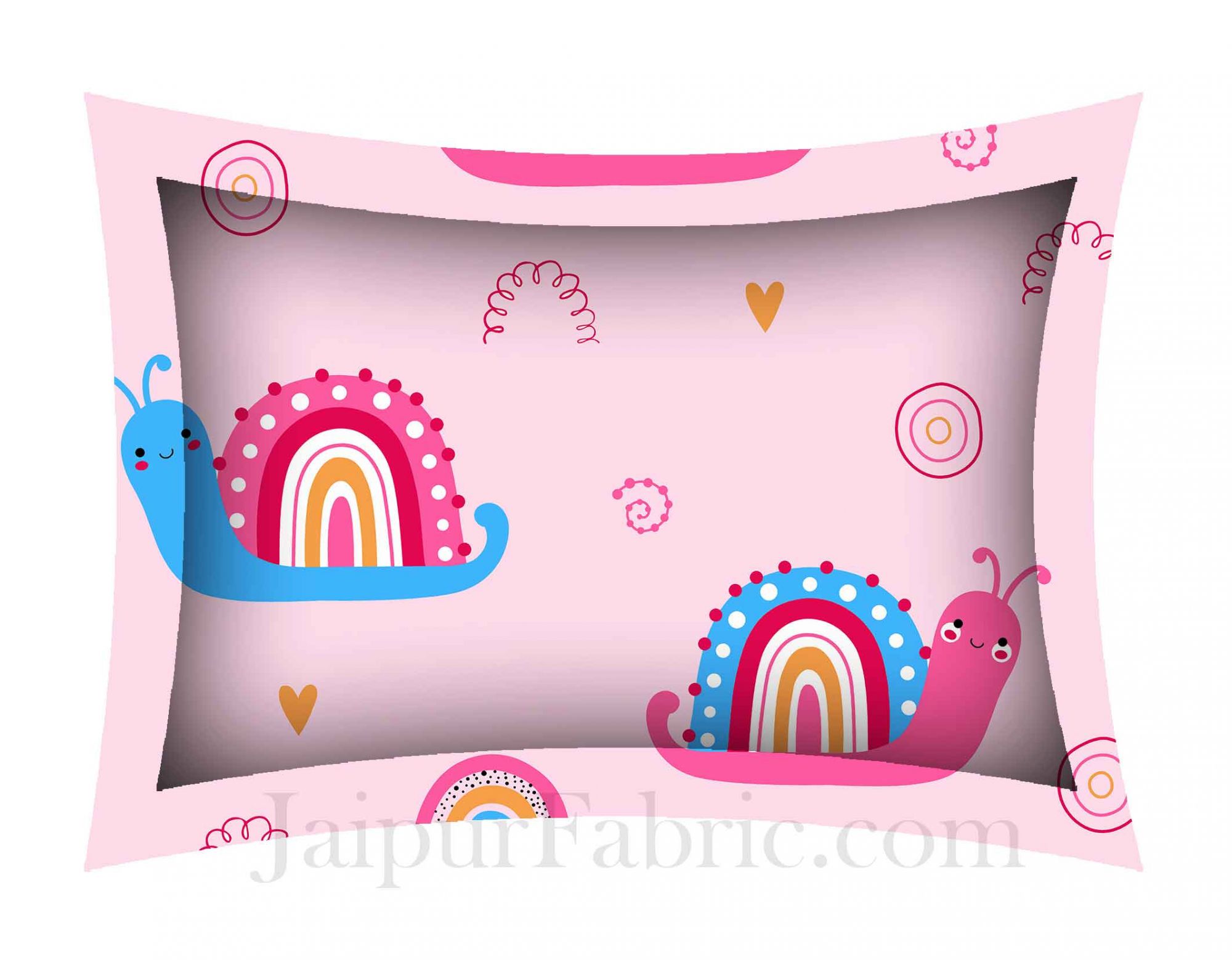Kids Snail Baby Pink King Size Bedsheet
