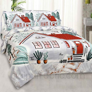 Beautiful Home Brick Red Pure Cotton Double Bedsheet
