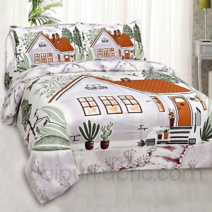 Beautiful Home Clay Brown Pure Cotton Double Bedsheet