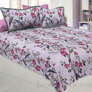Rose Realm Pink Pure Cotton King Size Bedsheet