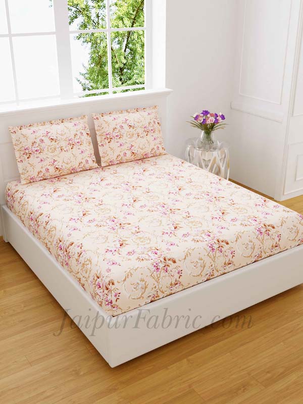 Miniflora Flamingo King Size Bedsheet With 2 Pillow Covers
