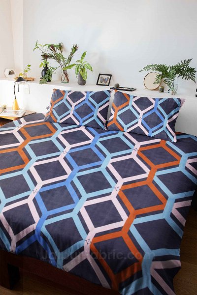 Modern Rhombus Super Soft King Size Double BedSheet