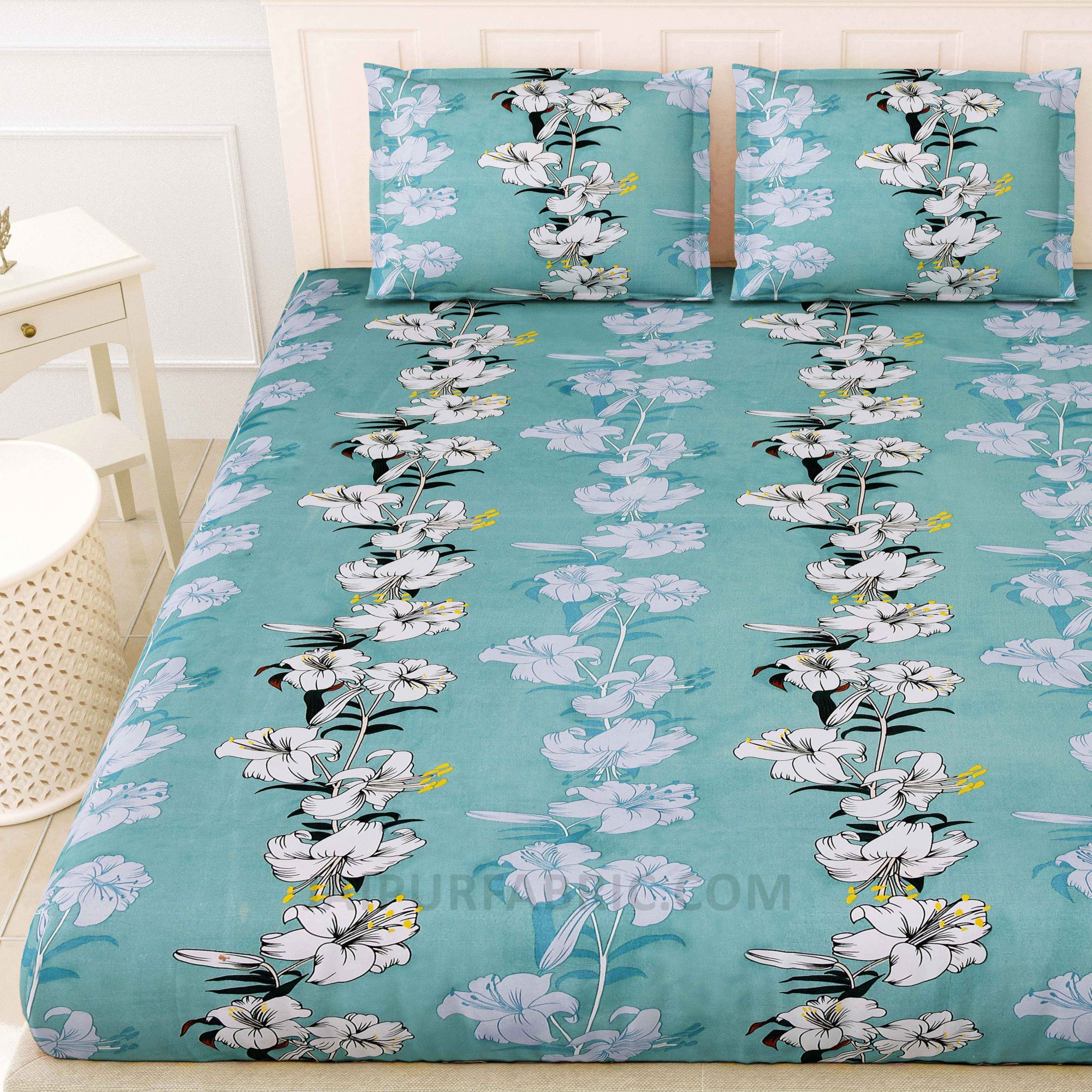 Seagreen Aquatic King Size Bedsheet