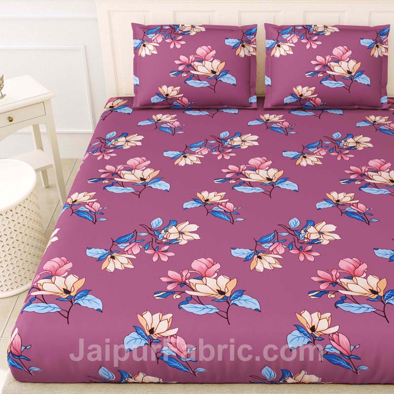 Magenta Lilac King Size Bedsheet