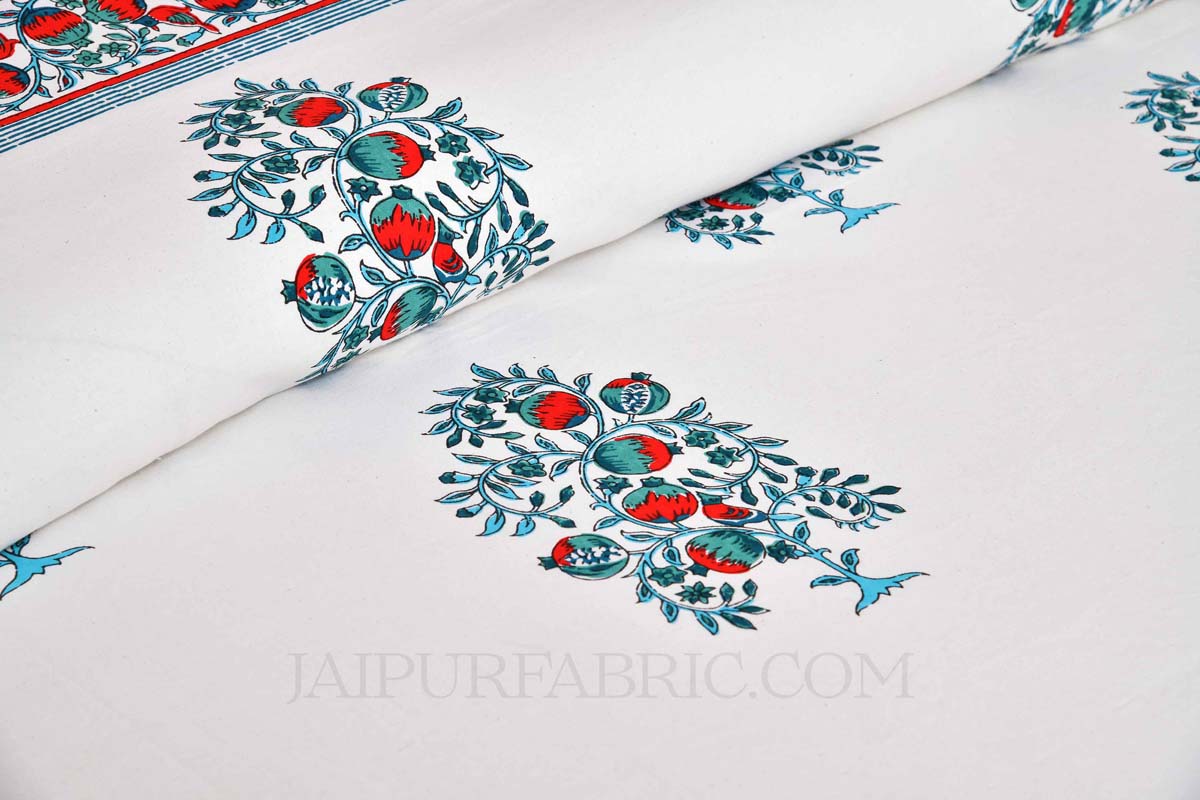 Blue Jaipur Heritage Block Print Super Fine Cotton King Size Bedsheet