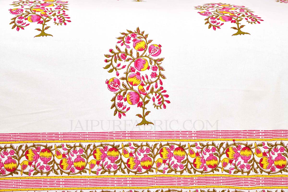 Pink Jaipur Heritage Block Print Super Fine Cotton King Size Bedsheet