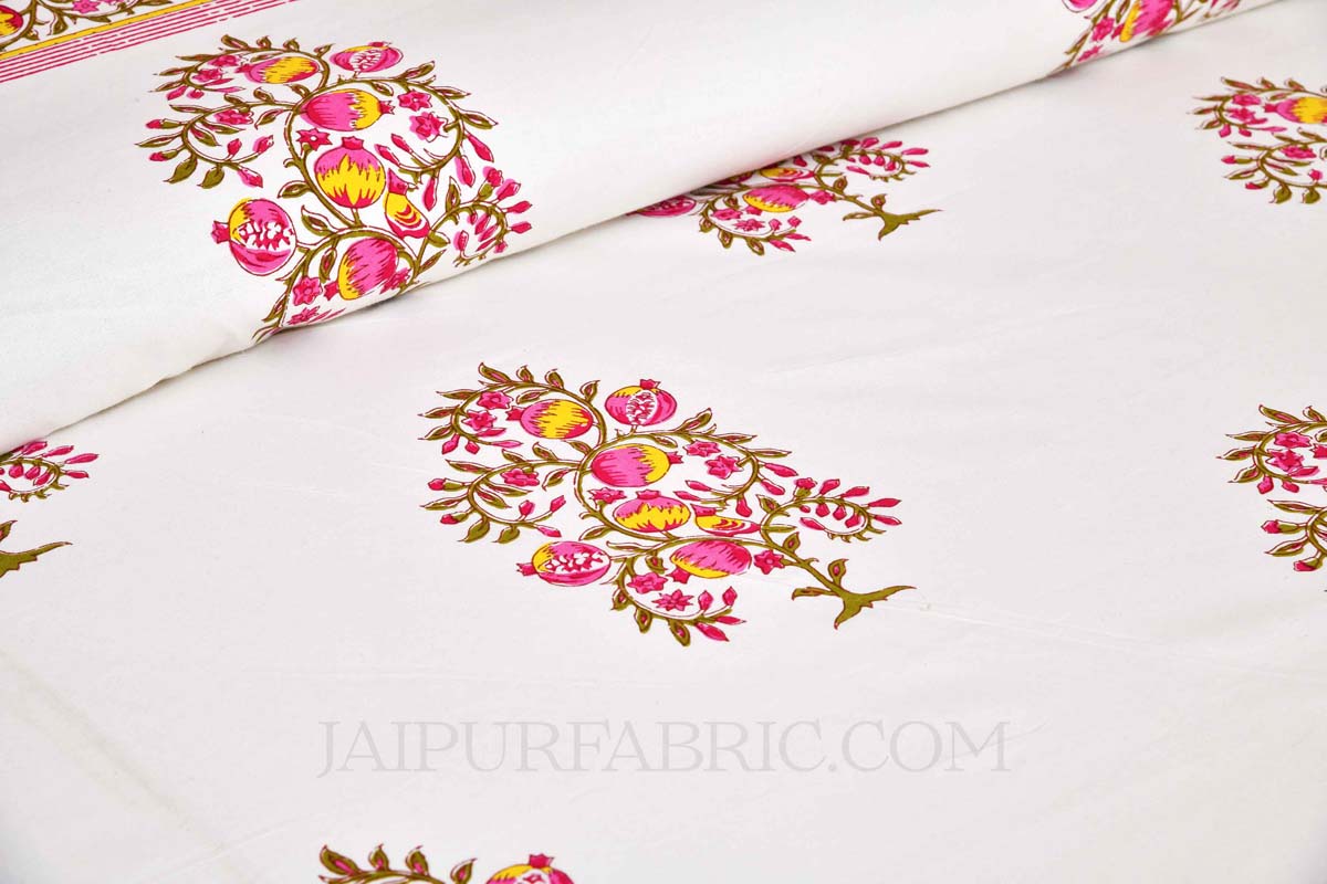 Pink Jaipur Heritage Block Print Super Fine Cotton King Size Bedsheet