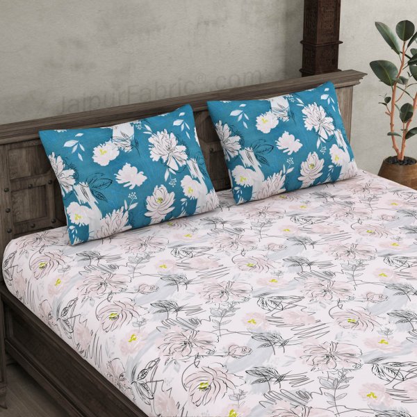 Contemporary White King Size Bedsheet