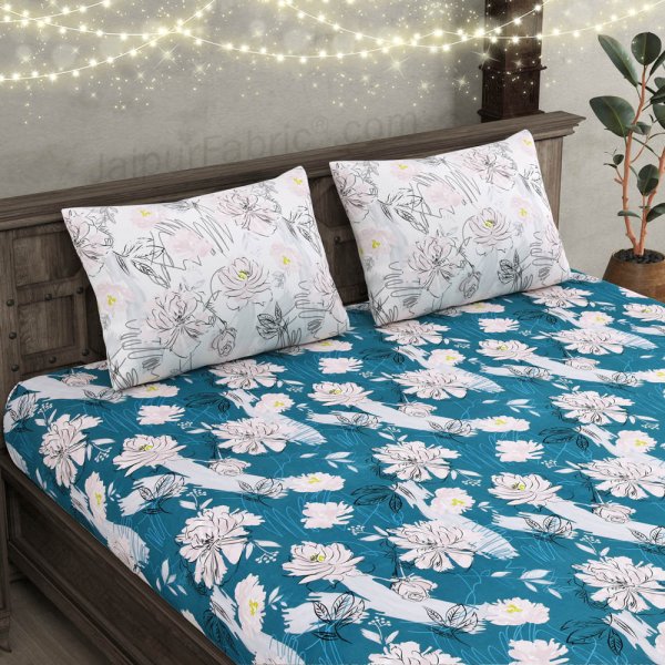 Contemporary Blue King Size Bedsheet