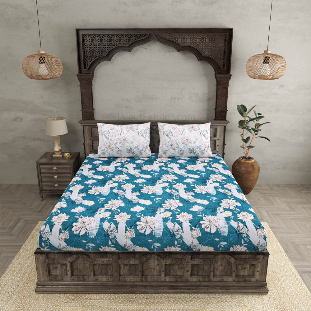 Contemporary Blue King Size Bedsheet