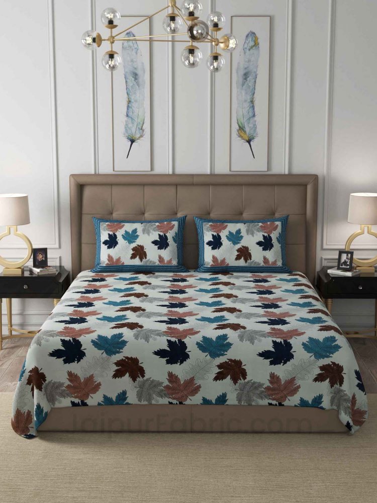 Maple Multicolor Cotton King Size Double Bedsheet