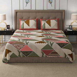 Modern Trend Green Pastel Cotton King Size Double Bedsheet