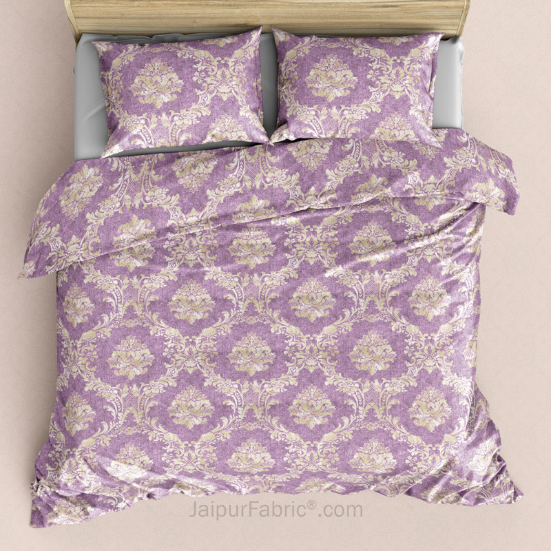 Two in One Reversible KingSize BedSheet Lavender Desert with 4 pillow covers