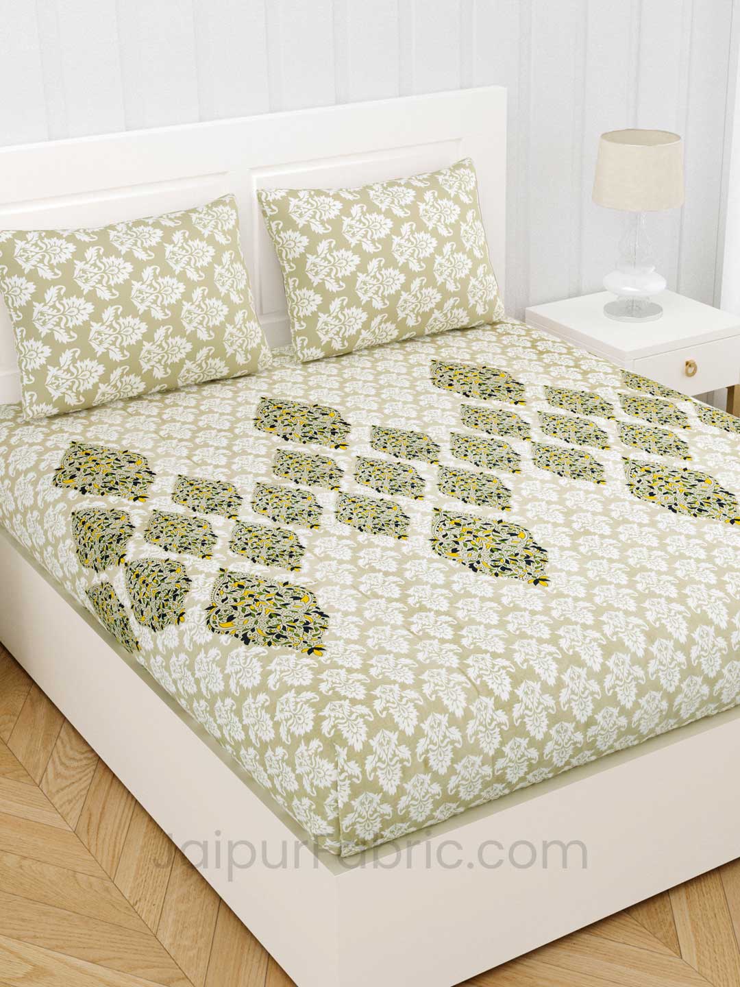 Classy Elegance Green Premium Cotton King Size BedSheet