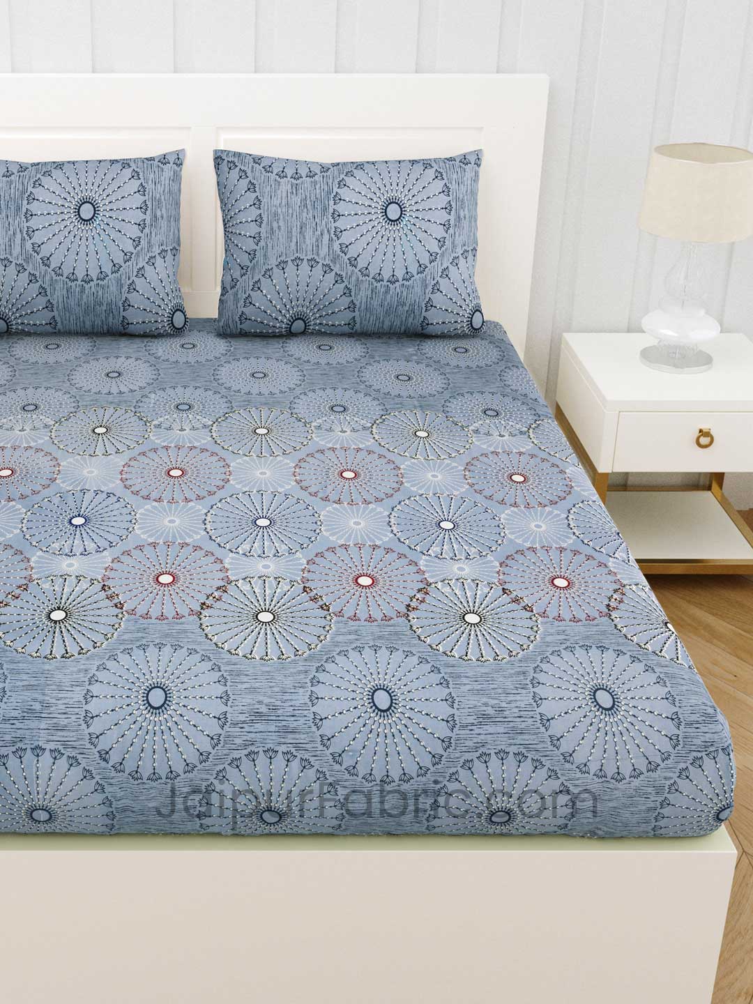 Minty Blue Premium Cotton King Size Double BedSheet
