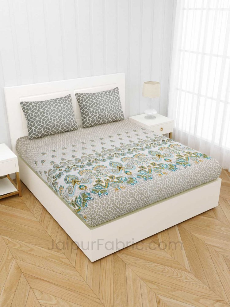 Stylish Trendy Grey Premium Cotton King Size Double BedSheet