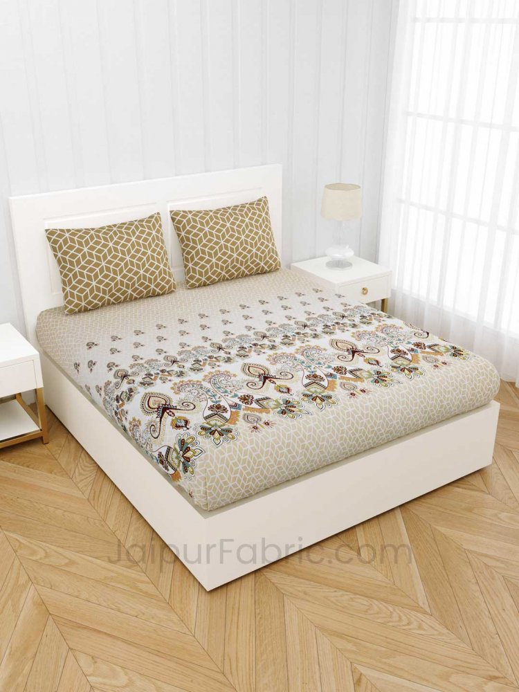 Stylish Trendy Brown Premium Cotton King Size Double BedSheet