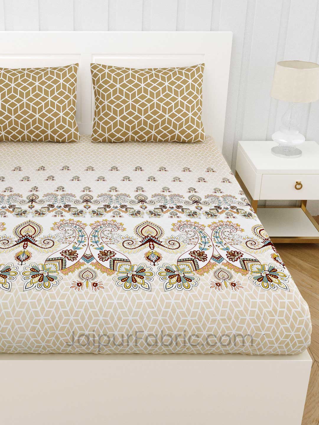 Stylish Trendy Brown Premium Cotton King Size Double BedSheet
