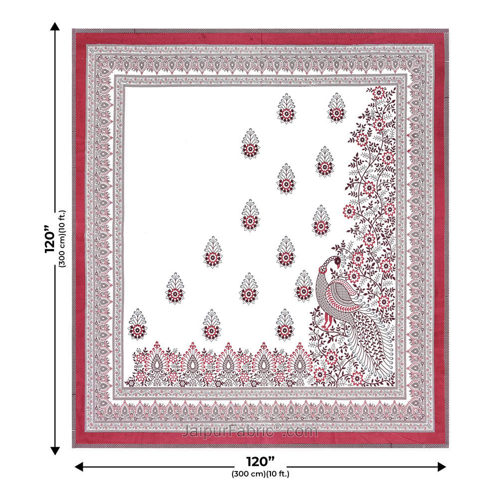 JaipurFabric® Artistic Beauty Contrast Pink King Size 10 Feet Wide Premium Cotton Bed Sheet