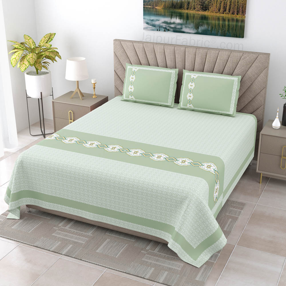 Green Oasis Pure Cotton King Size Double BedSheet