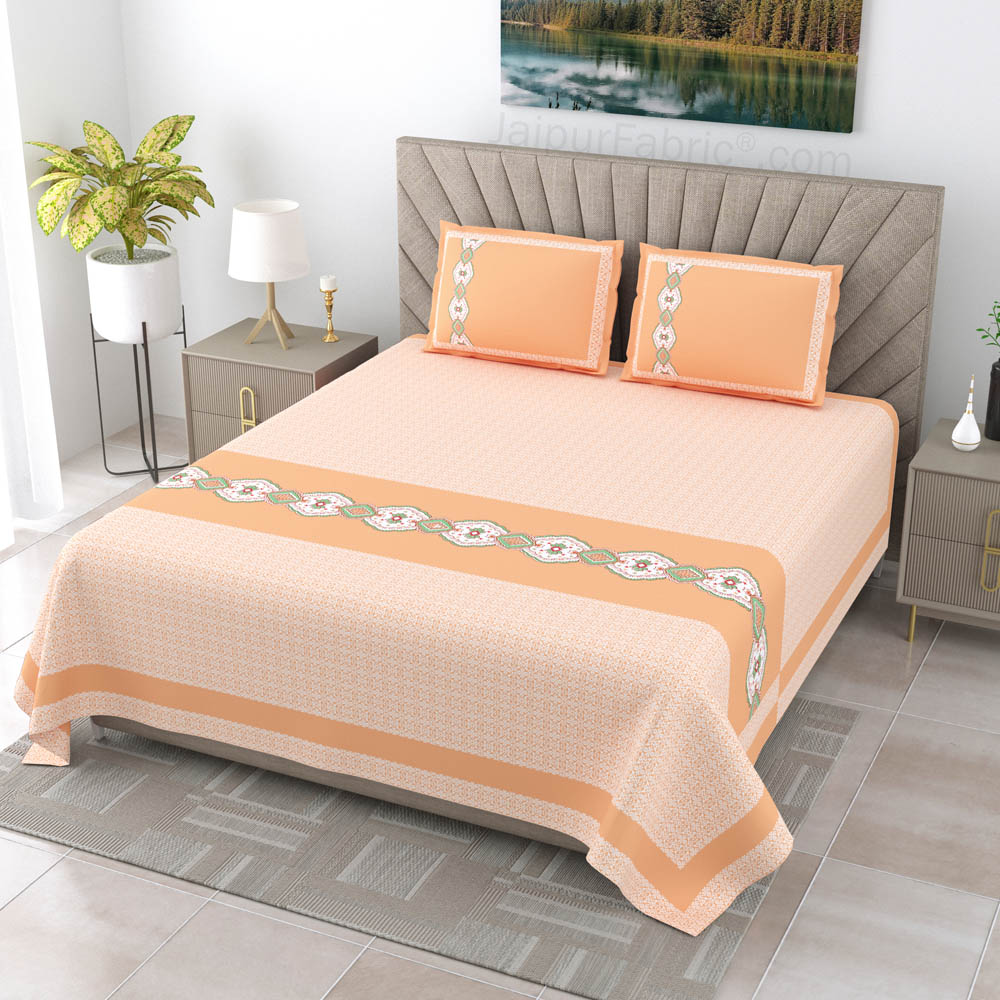 Peach Oasis Pure Cotton King Size Double BedSheet
