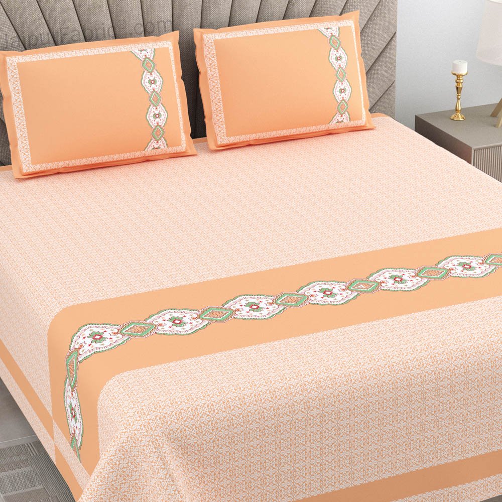 Peach Oasis Pure Cotton King Size Double BedSheet