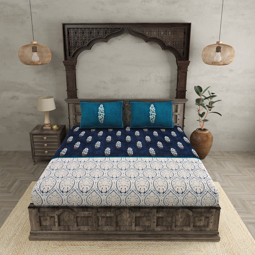 Azure Fusion Premium Twill Cotton King Size BedSheet