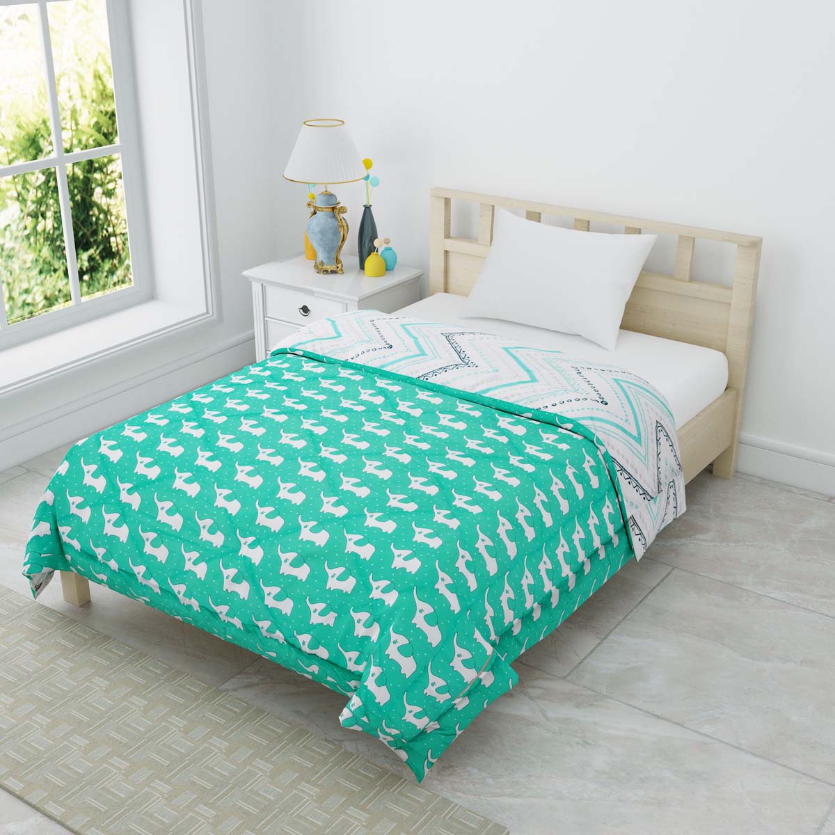 Minitrunks Green Single Bed Kids Comforter