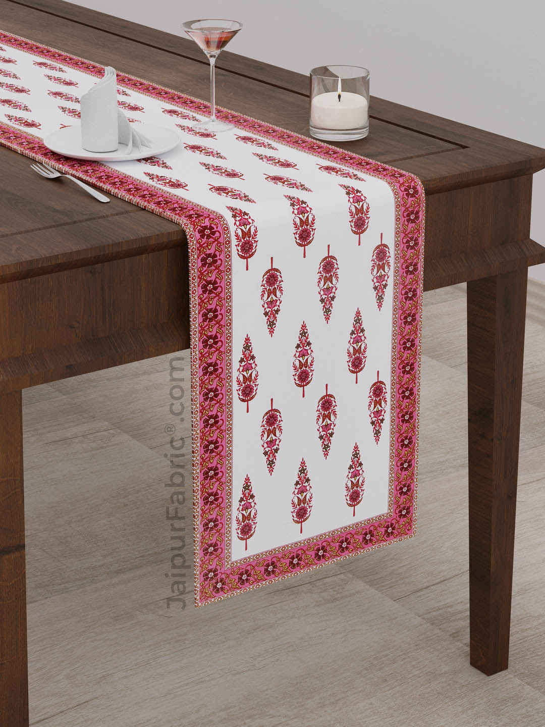 Tropical Red Block Print Set of 13 Table Set