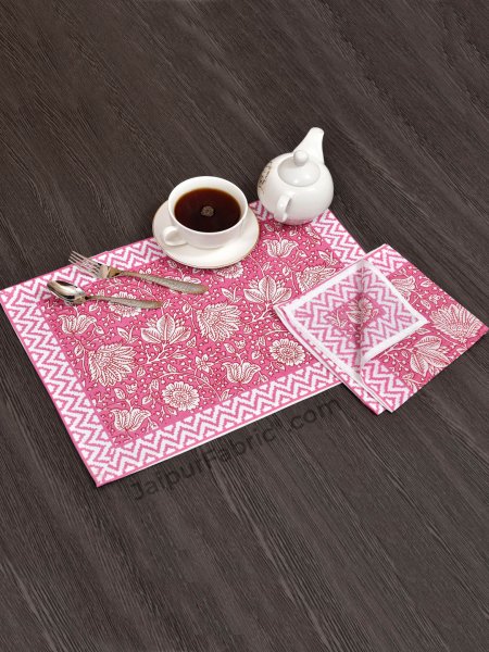 Cream Pink Contemporary Print Set of 13 Table Set