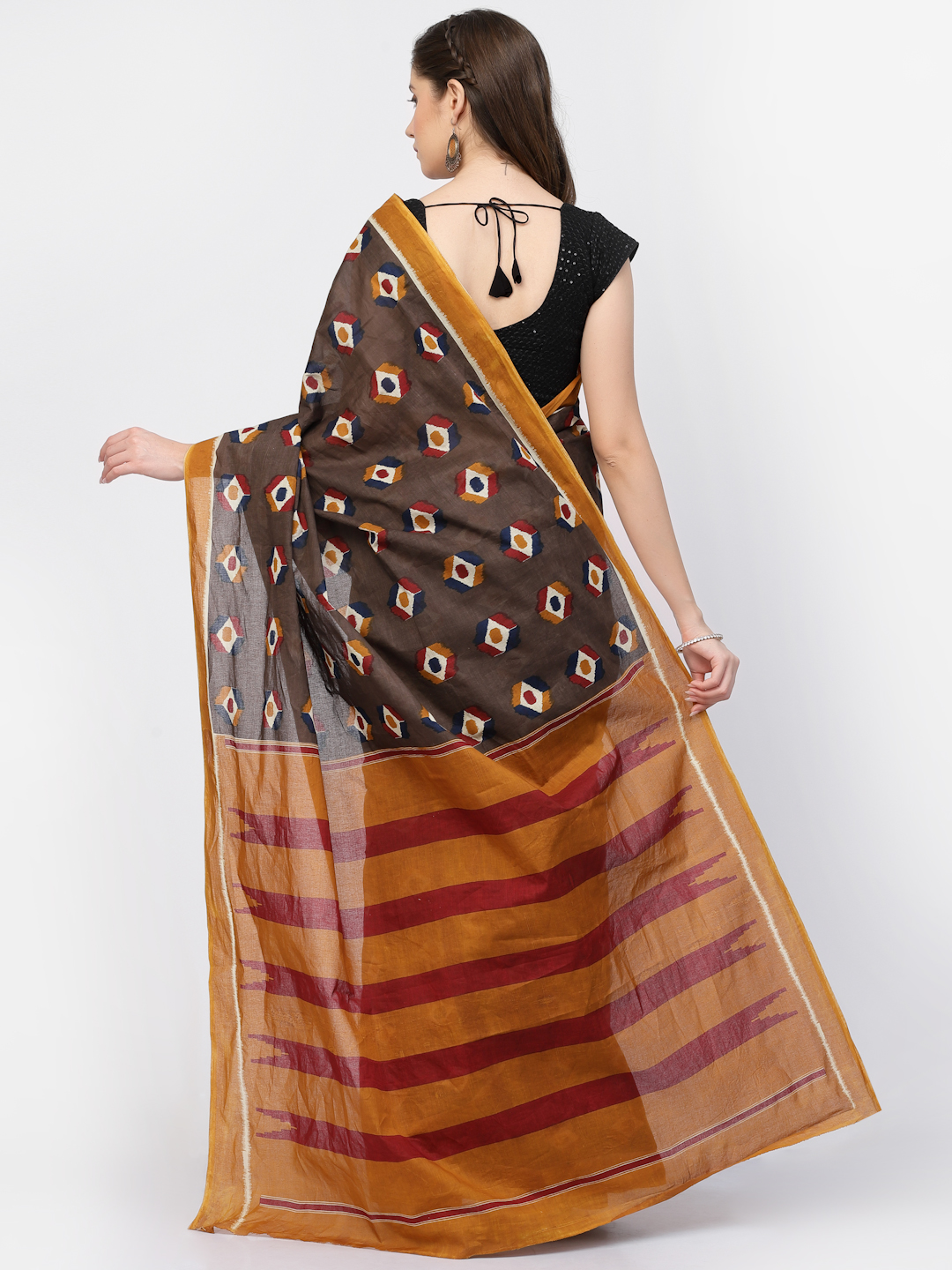 Women's Cotton Screen Printed Saree with Unstitched Blouse