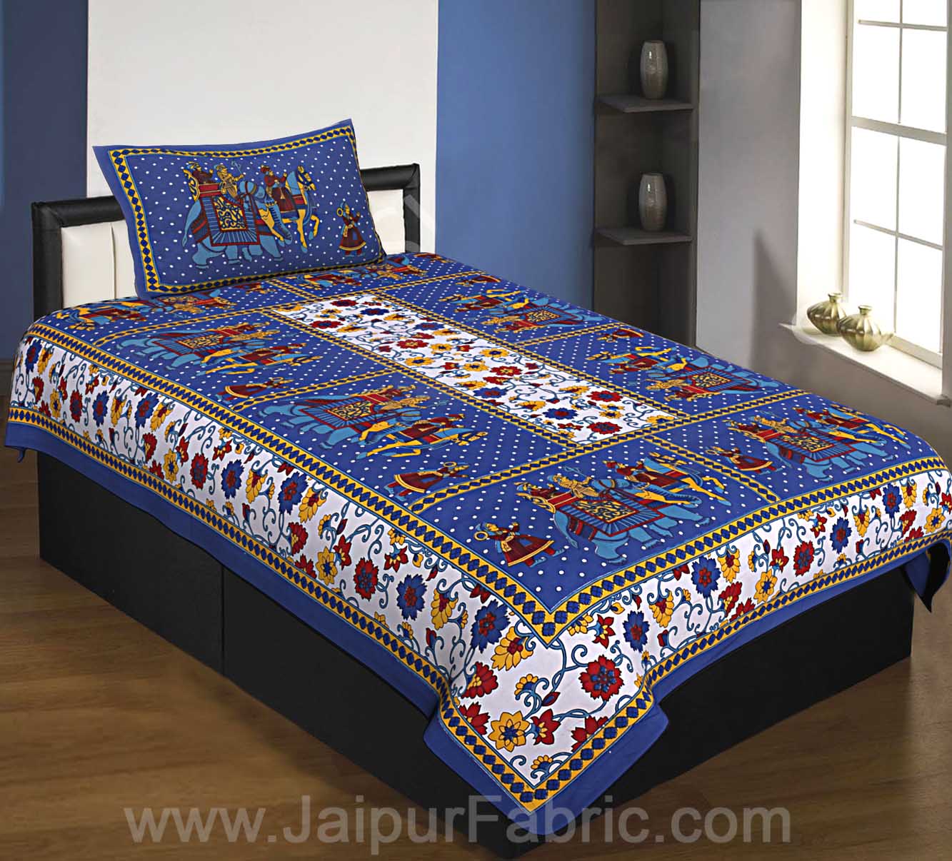 COMBO1 Beautiful Multicolor 4 Bedsheet + 4 Pillow Cover
