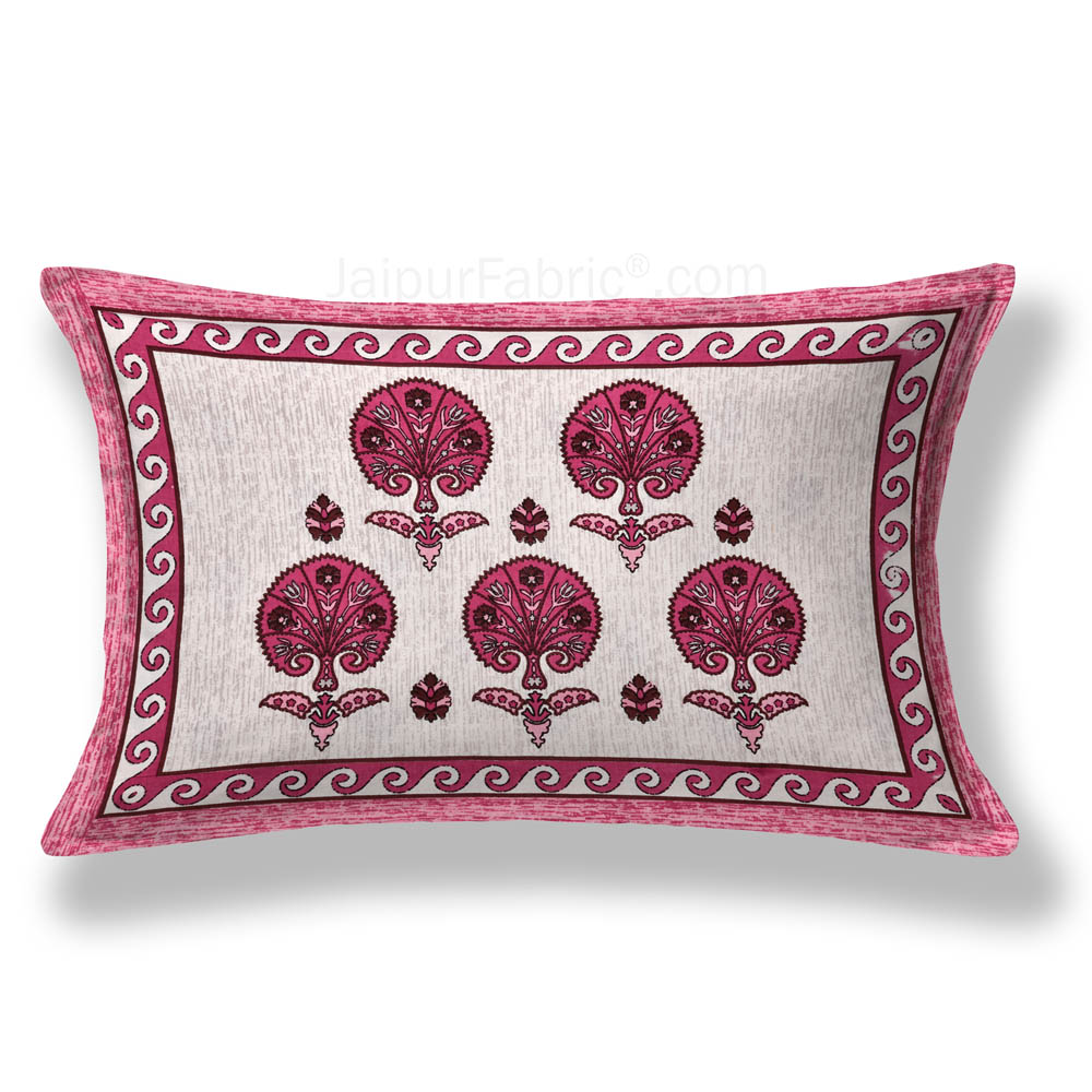 LeafLand Pink Single Cotton Bedsheet