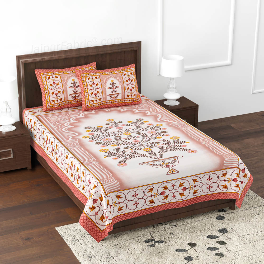 Hearty Welcome Red Single Cotton Bedsheet