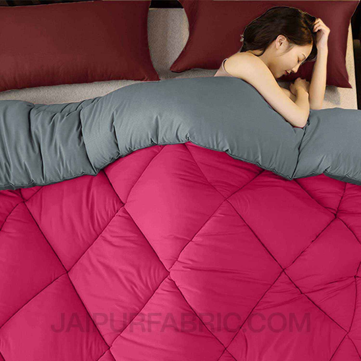 Red-Grey  Double Bed Comforter