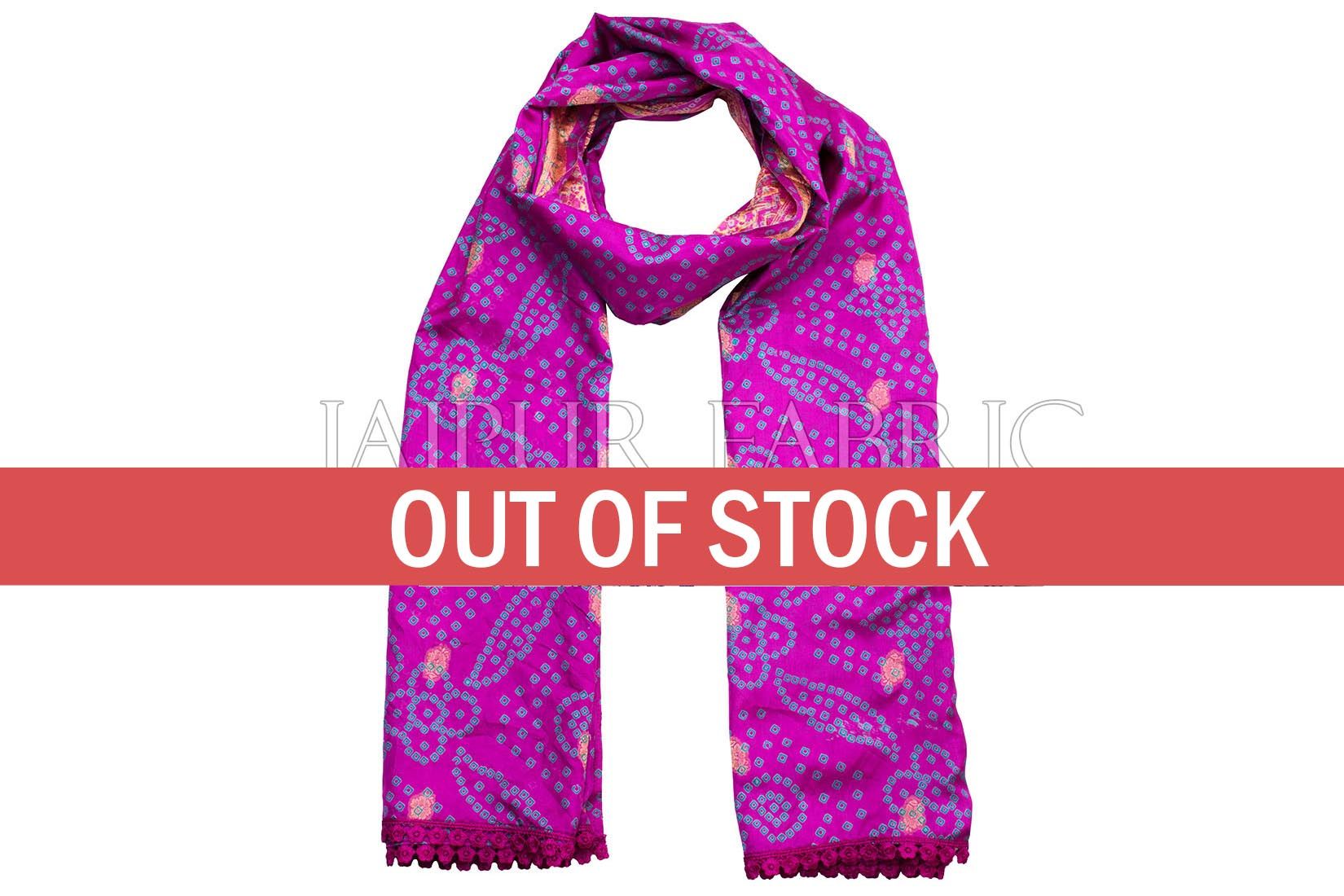 Magenta Color Rajasthani Bandhej Print Silk Scarf