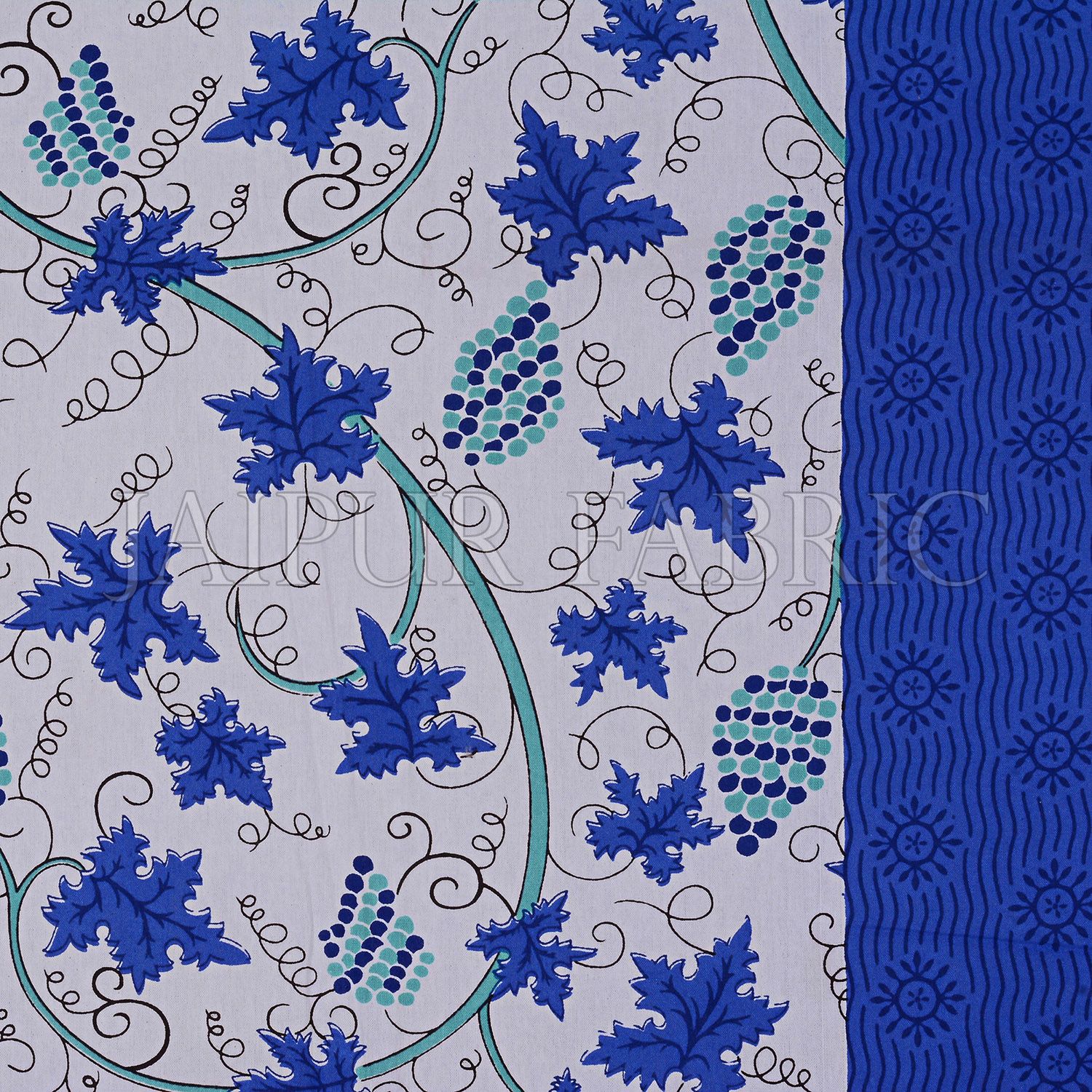Blue Grape Designer Cotton Double Bed Sheet