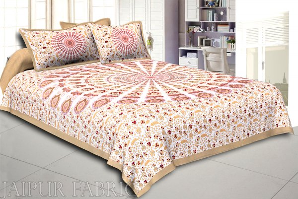 Olive Kalangi Printed Cotton Double Bed Sheet