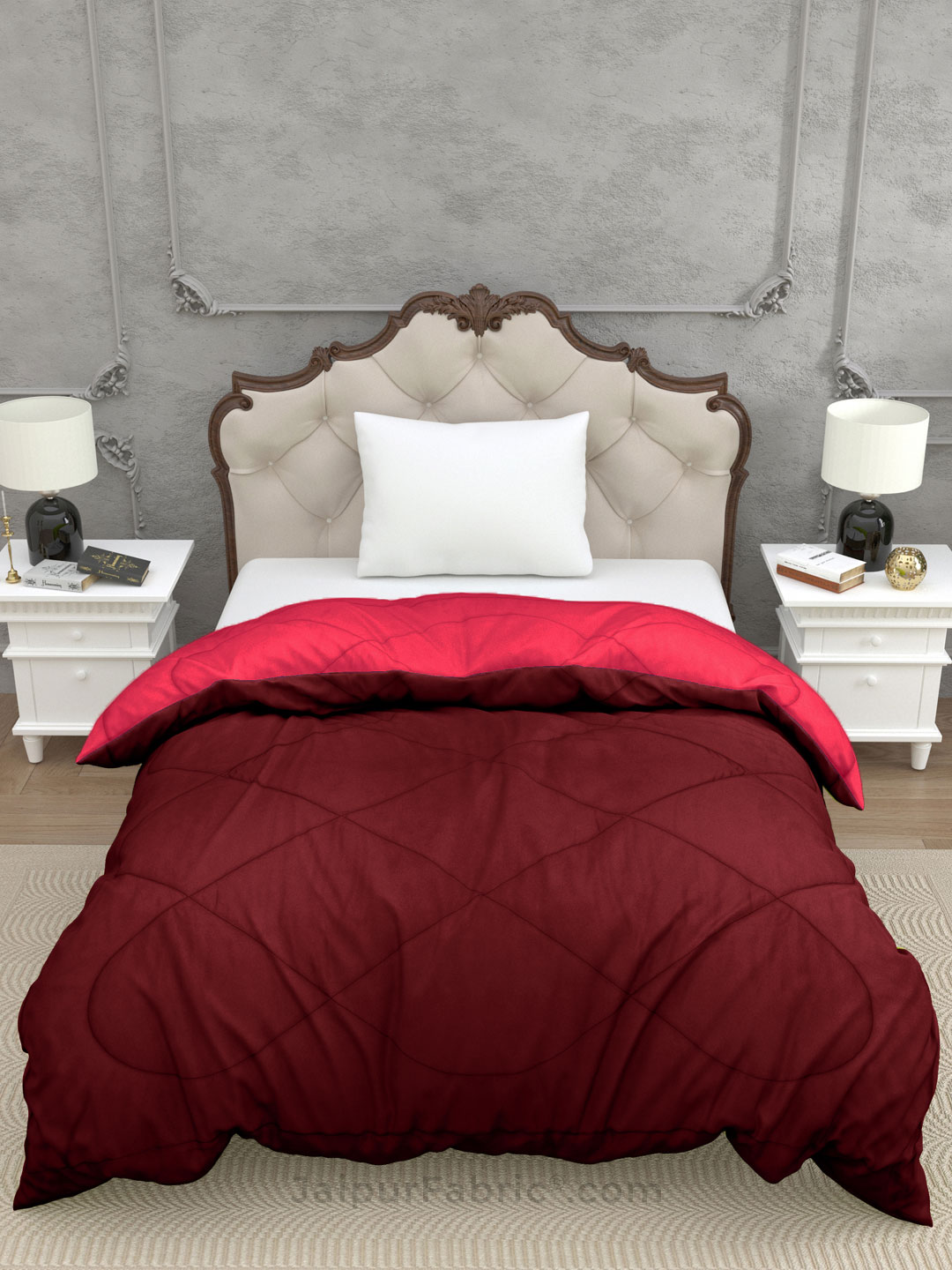 Pink Maroon Single Bed Comforter