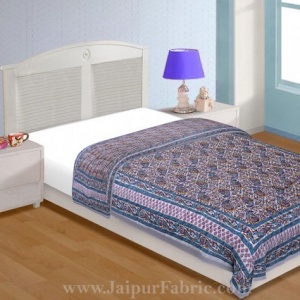 Jaipuri Quilt Motif Print 200Gsm Fine Cotton Single Bed Rajai