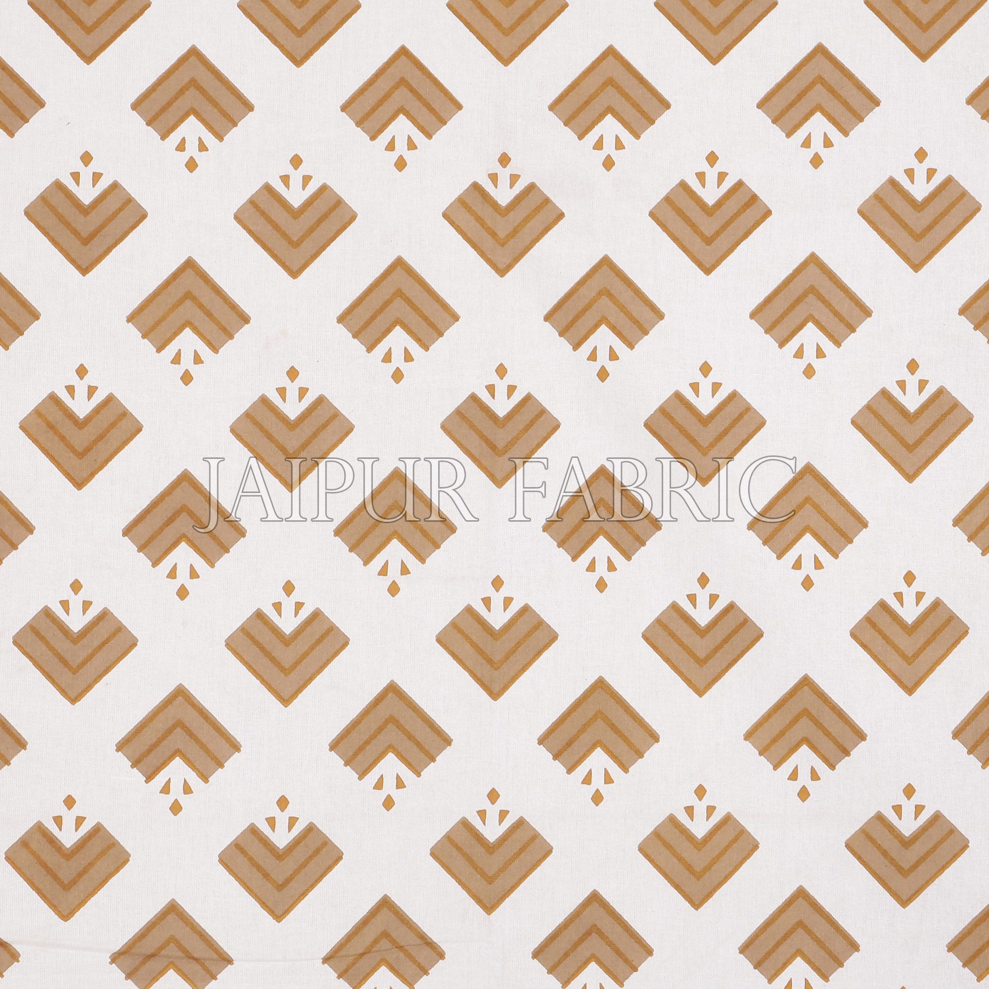 Rosy Brown Border Arrow Pattern Screen Print Cotton Double Bed Sheet